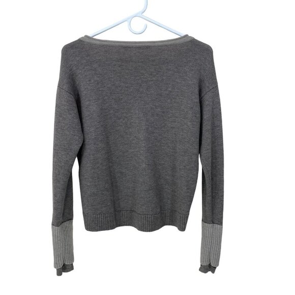 Athleta Size S 100% Extra Fine Merino Wool Frisco Tan Brown Sweater Colorblock - Picture 2 of 8